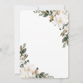 アイボリーエレガントマグノリアフローラグ結婚レナリー 招待状 (裏面)