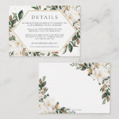 アイボリーエレガントマグノリアフローラ結婚詳細 エンクロージャーカード (正面/裏面)