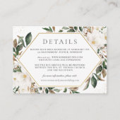 アイボリーエレガントマグノリアフローラ結婚詳細 エンクロージャーカード (正面)