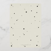 アイボリーエレガント散乱星新年パーティー 箔招待状 (裏面)