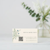 アイボリーエレガント水彩ワイルドフラワーウェディングRSVP エンクロージャーカード (スタンド正面)