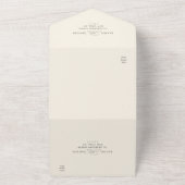 アイボリーエレガント水彩野花結婚の花 オールインワン招待状 (外側)