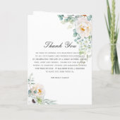 アイボリーエレガント牡丹フローラ緑の写真葬儀 プログラム (裏面)