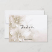 アイボリーエレガント白い花サンキューカード サンキューカード (正面)