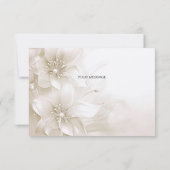 アイボリーエレガント白い花サンキューカード サンキューカード (裏面)