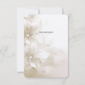 アイボリーエレガント白い花サンキューカード サンキューカード (裏面)