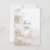 アイボリーエレガント白い花サンキューカード サンキューカード (正面)