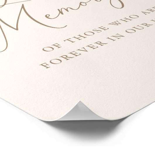 アイボリーエレガント金ゴールド書Loving Memory ポスター (角)