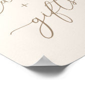 アイボリーエレガント・金ゴールド書道のカード・ギフト ポスター (角)