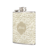 アイボリーエンボスフローラビニルフラッ包まれたク フラスク (左)