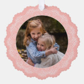 アイボリーカスタムホワイトマンダラリースオンピーチピンク オーナメントカード (正面)