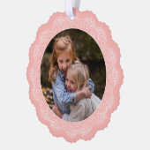 アイボリーカスタムホワイトマンダラリースオンピーチピンク オーナメントカード (左)