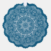 アイボリーカスタムホワイトマンダラリースオンブルー オーナメントカード (正面)