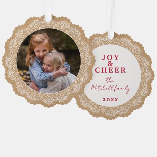 アイボリーカスタムホワイトマンダラリース オーナメントカード (正面/裏面)