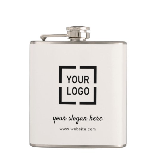 アイボリーカスタムロゴの宣伝 フラスク (正面)