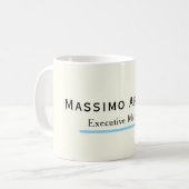 アイボリーカラーのプレーンなモダンミニマリスト コーヒーマグカップ (正面左)