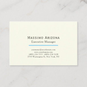 アイボリーカラーのプレーンなモダンミニマリスト 名刺
