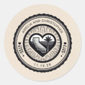 アイボリーカリフォルニアパスポート ラウンドシール (正面)