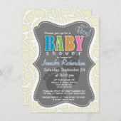 アイボリーキリンアニマルプリント 招待状 (正面/裏面)