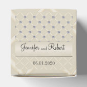 アイボリーキルテきらきら光るッドダイヤモンドポー結婚式の引き出物ボックス フェイバーボックス (上部)