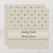 アイボリーキルテきらきら光るッドポー結婚式招待状 招待状 (正面/裏面)