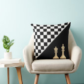 アイボリーキング&クイーンスタイリッシュオンブラック&ホワイトチェス クッション (椅子)