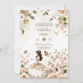 アイボリーキンセアニェラドレスフローラ蝶エレガント 招待状 (正面)