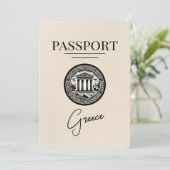 アイボリーギリシャのパスポート日付カードを保存 セーブザデート (スタンド正面)