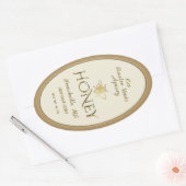 アイボリークイーンラインハニーラベルヘラルジックビー金ゴールド 楕円形シール (封筒)