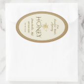 アイボリークイーンラインハニーラベルヘラルジックビー金ゴールド 楕円形シール (バッグ)