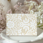 アイボリークラシックフローラのベージュと日付の保存 招待状