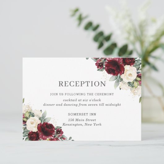 アイボリークラシックフローラウェディングレセプション エンクロージャーカード (スタンド正面)