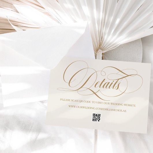 アイボリークラシックブラックシンプル結婚 エンクロージャーカード