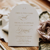 アイボリークラシック及び金ゴールドモノグラム結婚ズ 招待状