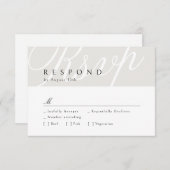 アイボリークラシック書エレガント式結婚式RSVP 出欠カード (正面/裏面)
