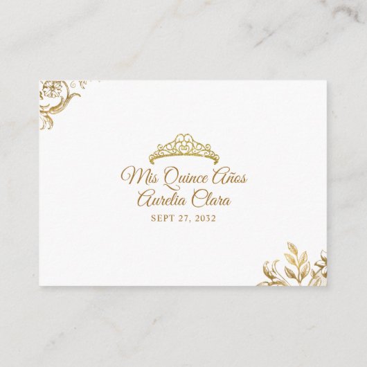 アイボリークラシック白ヴィンテージ金ゴールドフレームキンセアニェラ エンクロージャーカード (裏面)