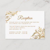 アイボリークラシック白ヴィンテージ金ゴールドフレームキンセアニェラ エンクロージャーカード (正面)