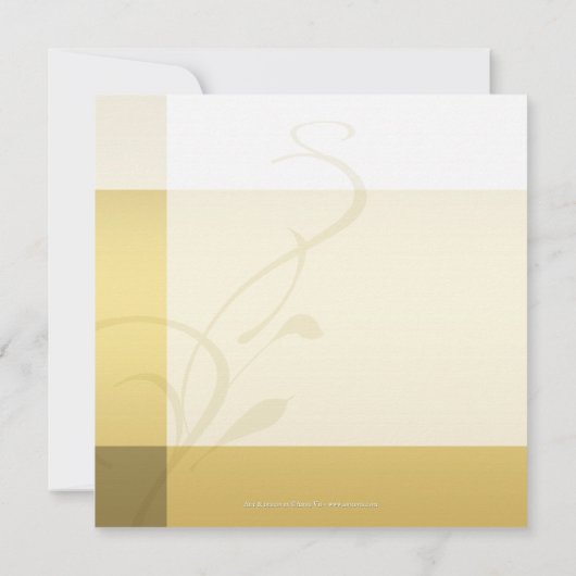 アイボリークラシック金ゴールド写真結婚式招待状後 招待状 (裏面)