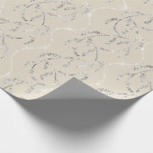 アイボリークリスタルローレルフローラシルバーダイヤモンド ラッピングペーパー (角)