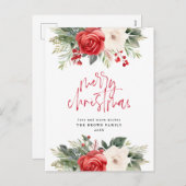 アイボリークリスマスリースクリスマスウォーター色 シーズンポストカード (正面/裏面)