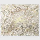 アイボリークリーミーなフォキエ金ゴールド大理石光沢のある金属 ラッピングペーパー (フラット)