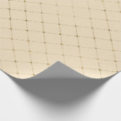 アイボリークリーミーな金ゴールド結晶グリルジオメトリグラム ラッピングペーパー (角)
