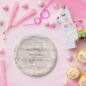 アイボリークリーミー素朴コテージ樺の木リースガーランド ペーパープレート (パーティー)