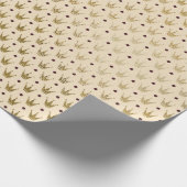 アイボリークリーミー金ゴールドカーキ小さなドットクラウンプリンセス ラッピングペーパー (角)
