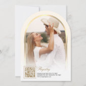 アイボリークリームの花のアーチと蝶のモチーフがエレガントな結婚式二次会のご案内 招待状 (裏面)