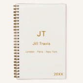 アイボリークリームゴールドモダンミニマルラグジュアリー ノートブック (正面)