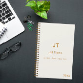 アイボリークリームゴールドモダンミニマルラグジュアリー ノートブック