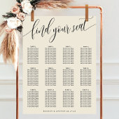 アイボリークリームシンプル結婚の座席表 ポスター