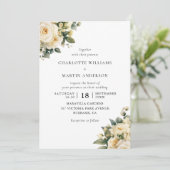 アイボリークリームバラ結婚フローラ 招待状 (スタンド正面)