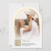 アイボリークリームフローラアーチバタフライブライダルシャワー 招待状 (裏面)